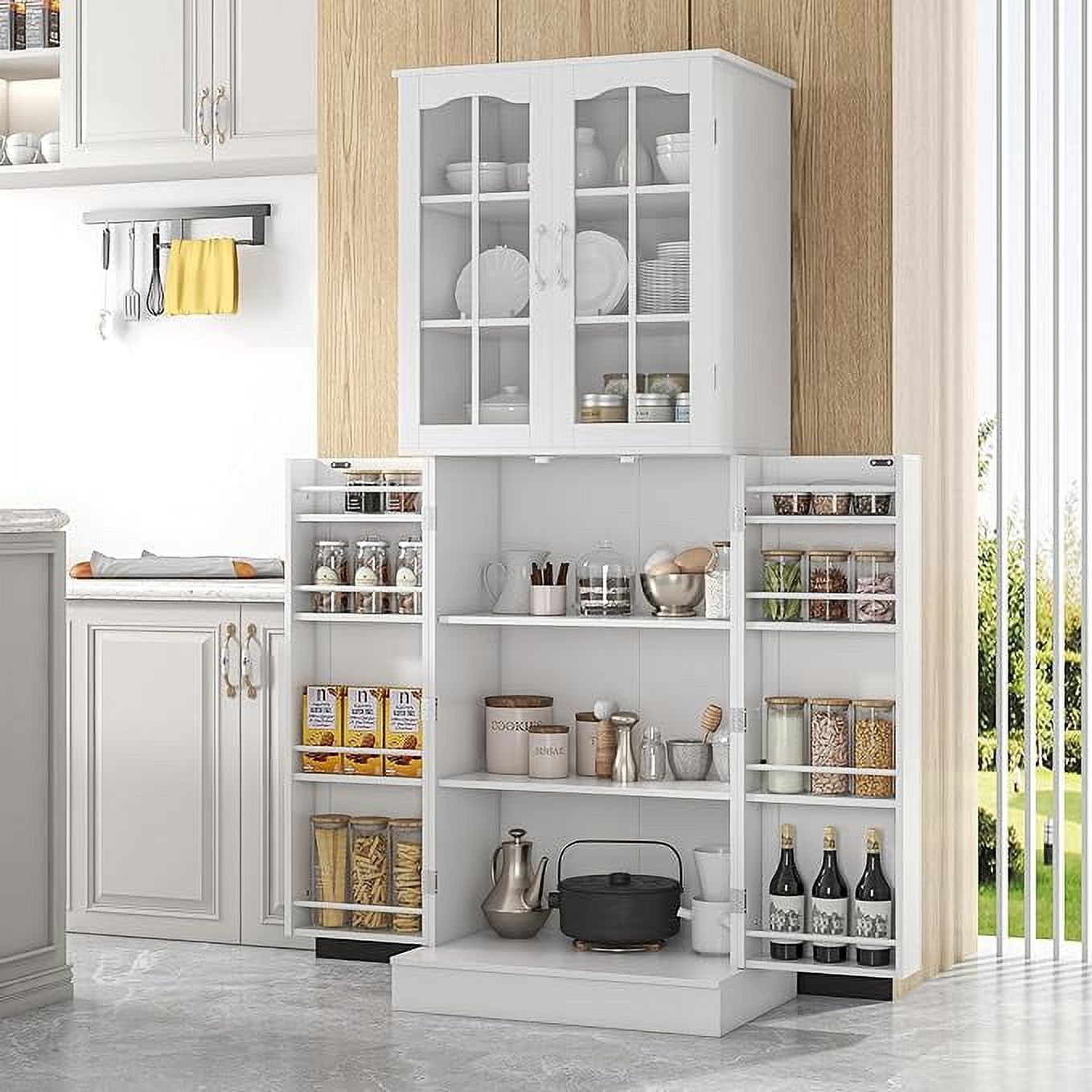 64” Kitchen Pantry Storage Tall Kitchen Pantry with