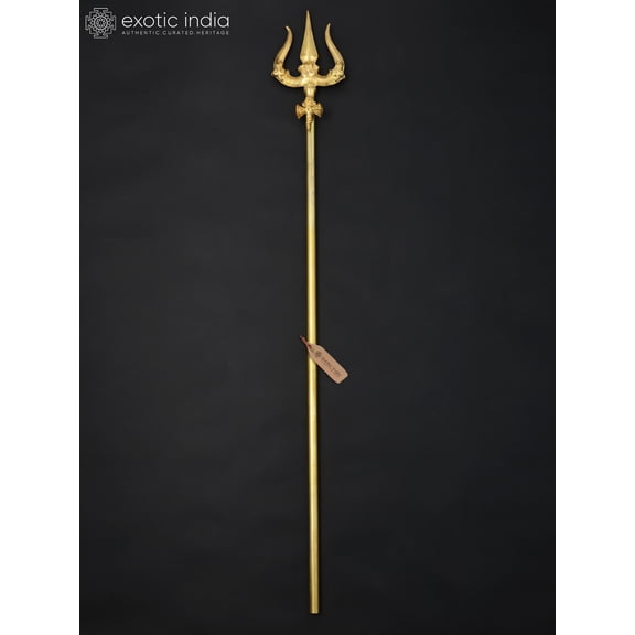 64" Large Brass Shiva's Trident / Trishul | Handmade