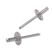 64 Large Flange Stainless Rivets (50pc) 3/16" Diameter, Grip Range (3/16" - 1/4"), All