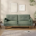 thumbnail image 1 of 64" Loveseat Sofa, Mid Century Modern Couch Comfy Love Seat Couches for Living Room, 2 Seater Deep Seat Couch Linen Upholstered Couch for Bedroom Office Small Space, 1 of 8