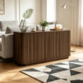 thumbnail image 1 of 64" Modern Fluted Sideboard Buffet Cabinet Walnut Storage Credenza with Adjustable Shelves  Pressed Spring for Living Room, Kitchen Dining Room ,31.5" H, 1 of 10