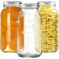 64 OZ Wide Mouth Mason Jars with Lids Airtight Storage Canning Jar