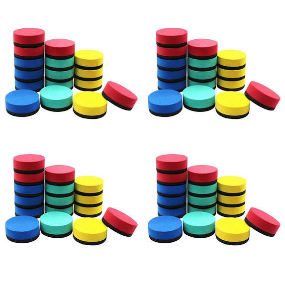 64 Pack Mini Dry Erase Erasers Magnetic Whiteboard Erasers Chalkboard Cleaners Dry Erasers Wiper (4 Colors, 2 X 2 Inch)