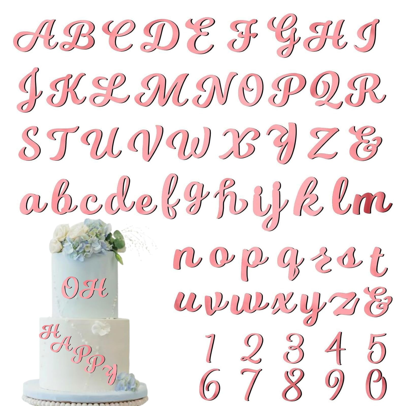 64 Pcs Acrylic Number & Alphabet AIS1 Cake Toppers - A-Z Letters, 0-9 ...