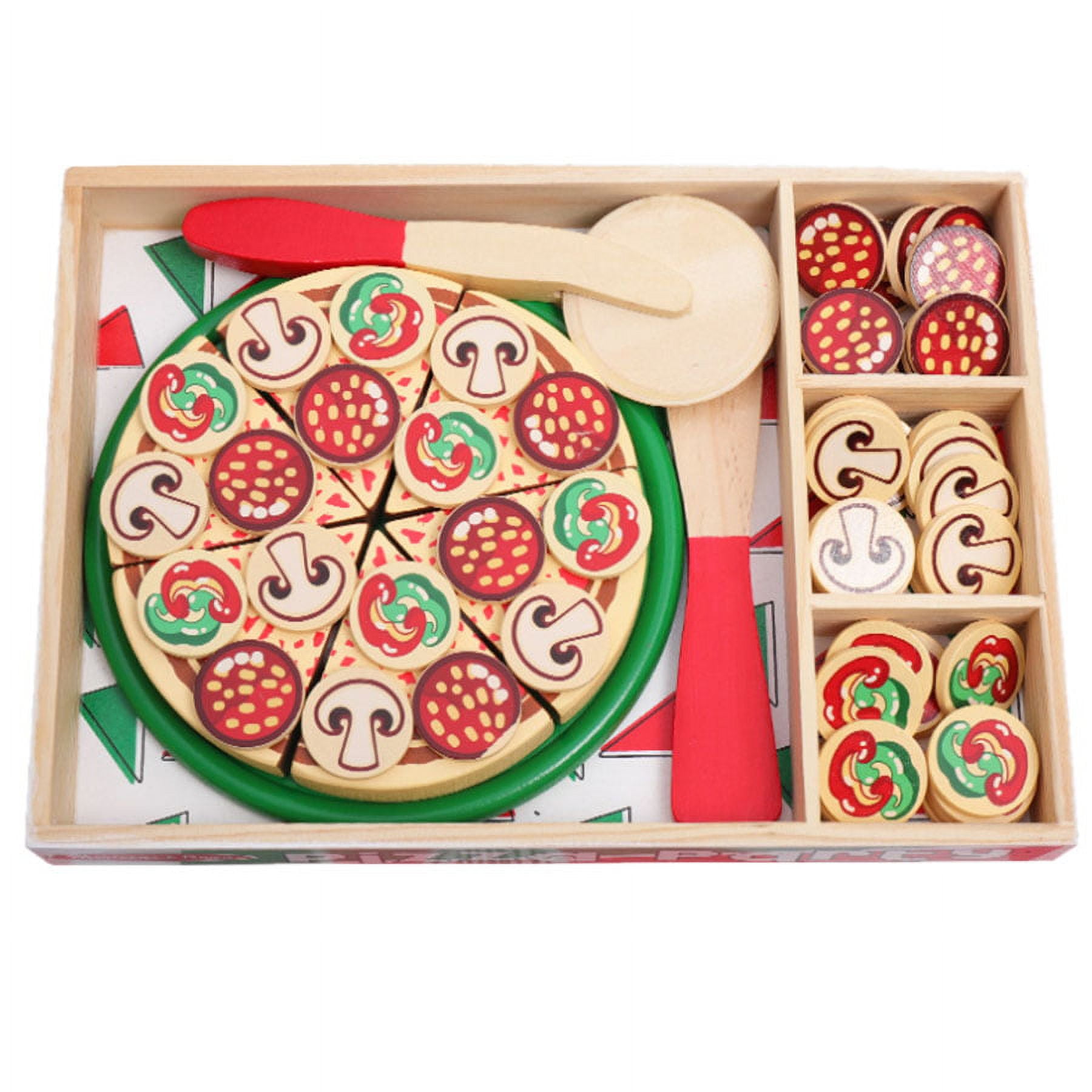  Pillowhale Wooden Toys Pizza Oven with Toppings &  Accessories,Wooden Pizza Counter Playset,Pretend Play Pizza Making Toy Set  for Kids Boys Girls 3+ : Toys & Games