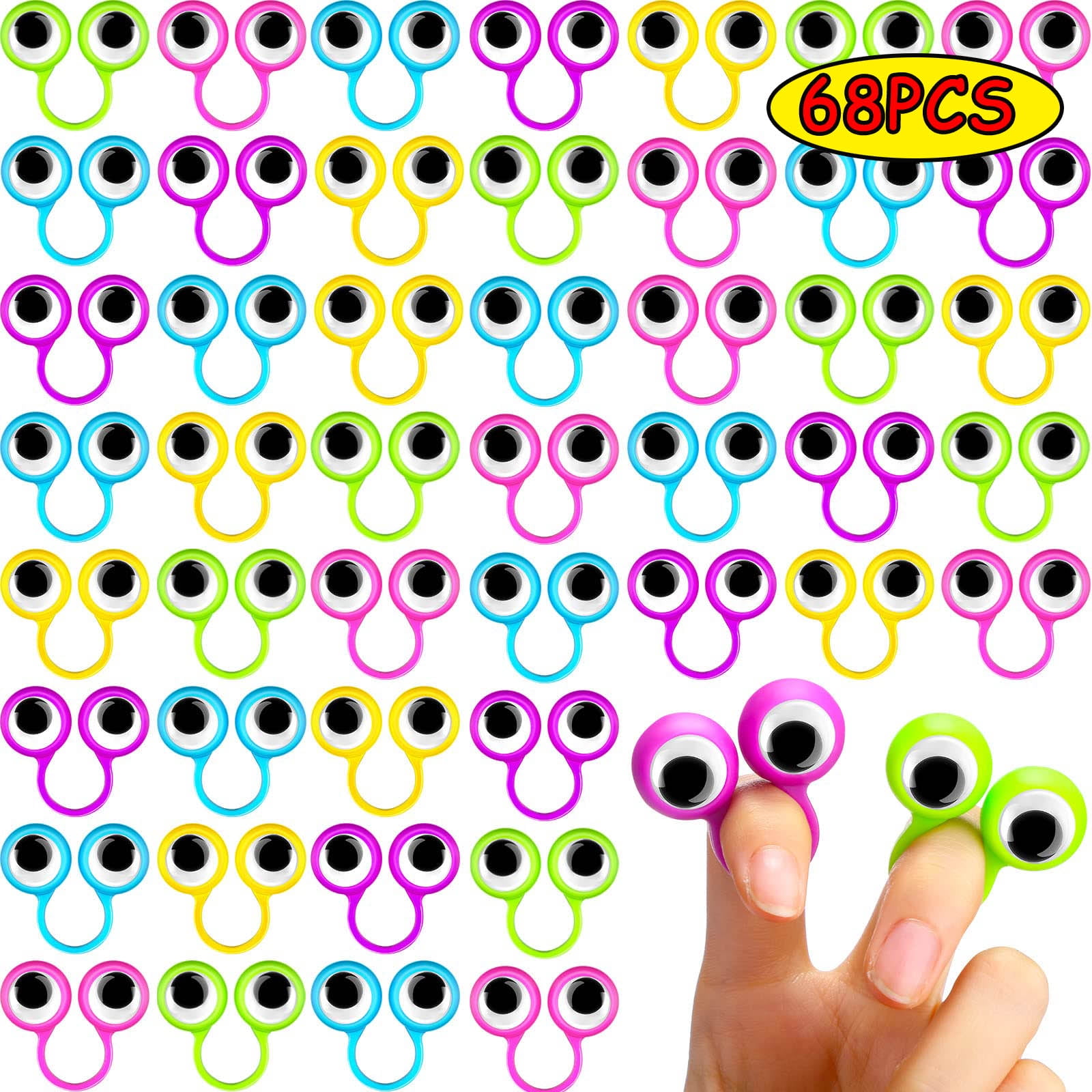 Easter Googly Eye Stickers - 15 Count - Bunny/Bee - One Eye