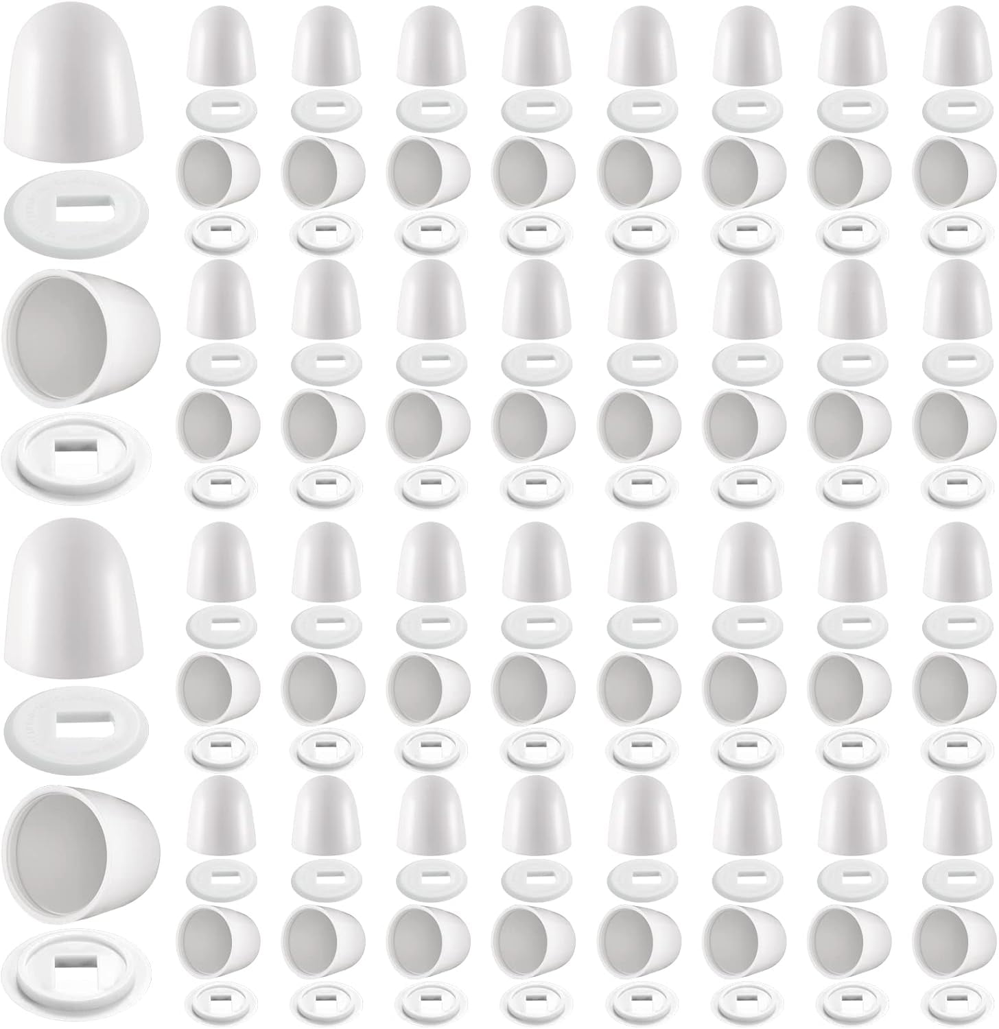64 Pieces Universal Toilet Bolt Caps Plastic Round Push on Toilet Bowl
