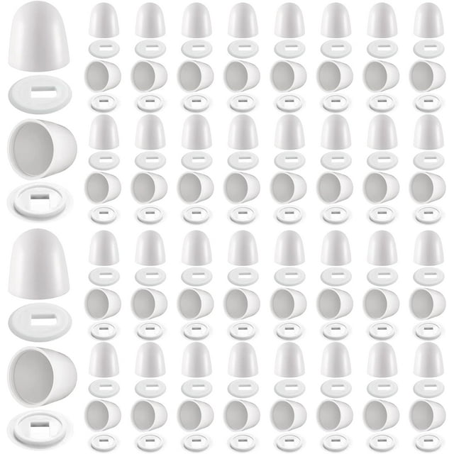 64 Pieces Universal Toilet Bolt Caps Plastic Round Push on Toilet Bowl