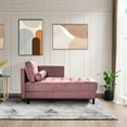 thumbnail image 1 of 64" Pink Velvet Chaise, Mid-century Modern For Living Room, Sleeper Option Room Chaise Sleeper, Modern,, 1 of 5