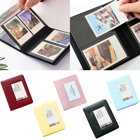 64 Pockets 3 Inch Photo Album for Mini 2x3 Inch Film Instant Camera for Mini Evo 12 11 99 90 7+ LiPlay 3 For Mini Camera Album Storage Organizer Red 1Pcs