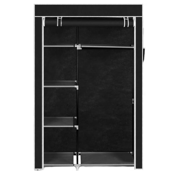 64" Portable Closet Dustproof Cloth Wardrobe Storage Rack Garment Shelf Organizer