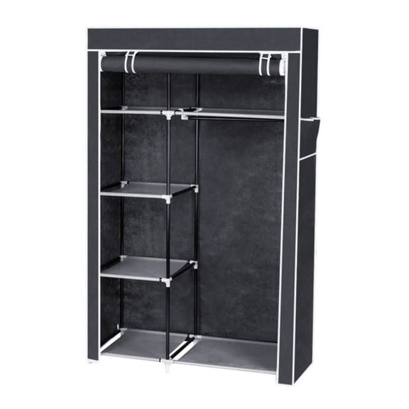 64" Portable Closet Organizer Wardrobe Clothes Rack - Gray - Storage Shelves - Durable Steel Frame - Easy Assembly - Space Saving