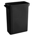 64 Qt. / 16 Gallon / 60 Liters Black Slim Rectangular Trash Can