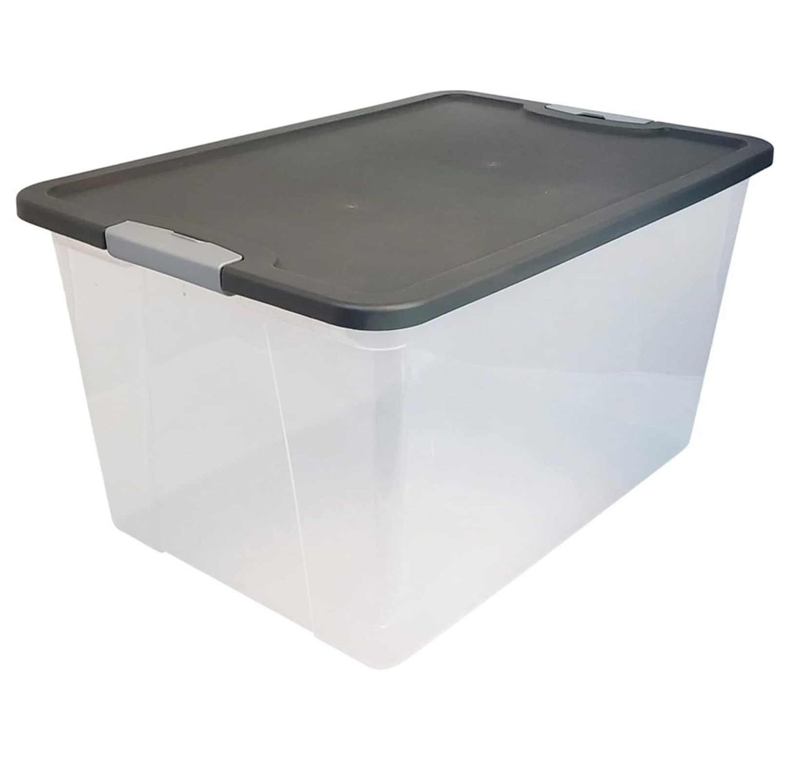 64Quart Clear Plastic Stackable Storage Bin with Lid Container Box