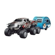 64 Scale Remote Control Semi Truck With Trailer, 4Ghz Rc Truck With Lights, Rechargeable Portable Rc Truck For Indoor & Outdoor Play, 1 Remote + 1 Truck For Family Fun