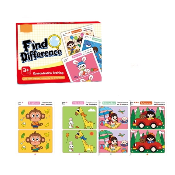64 Sheets Cartoon Themed Brain Training Game Cards Enhances Focusing And Logics