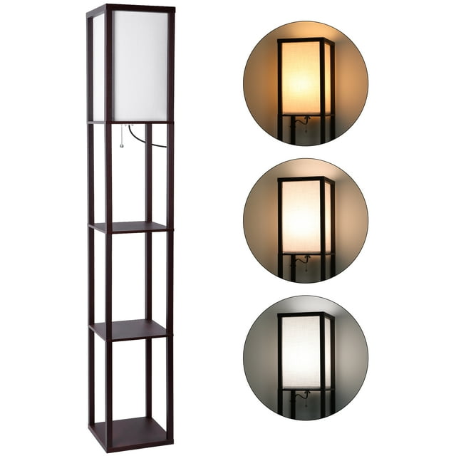 64" Shelf Floor lamp with Shelves AVV Modern Standing Lamp for Living