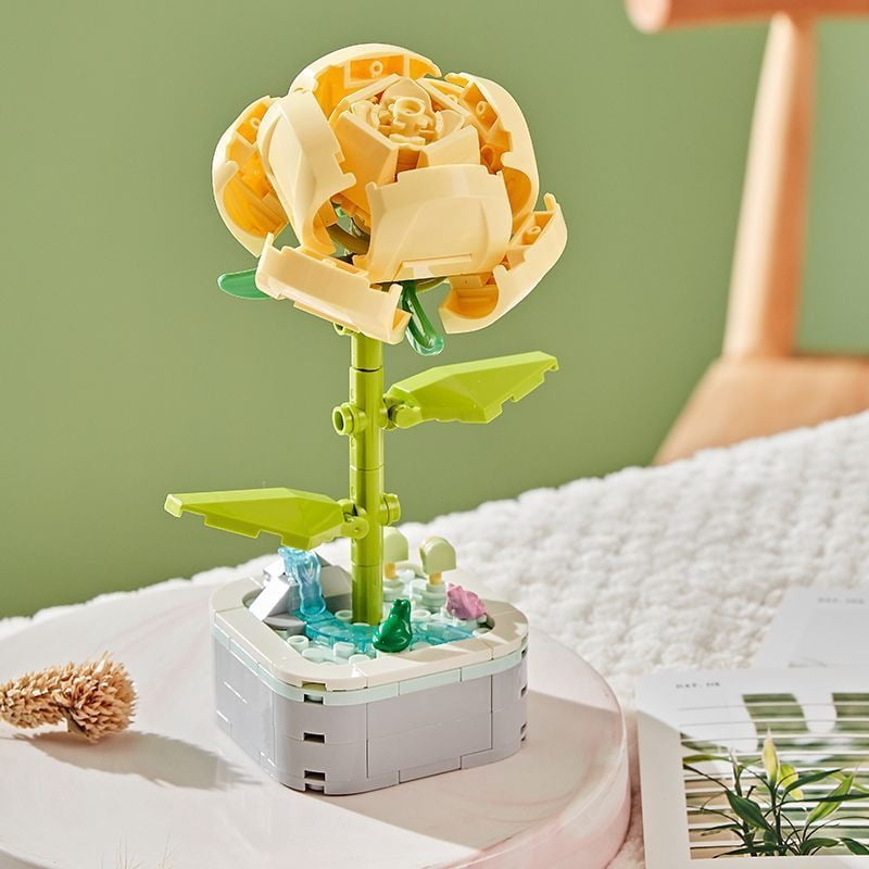 64 Styles Rose Flower Building Block Flower Eternal Bouquet Prickly ...