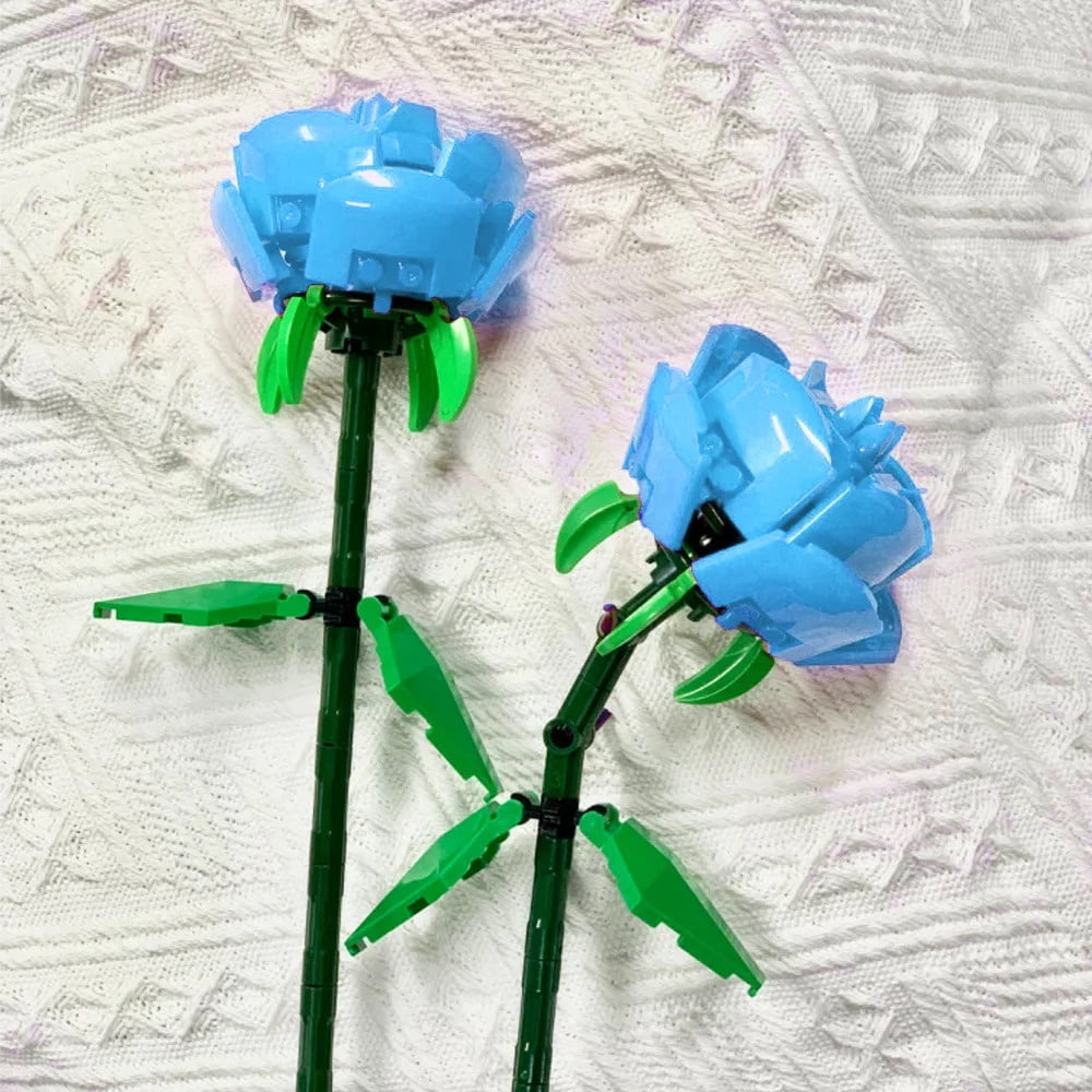 64 Styles Rose Flower Building Block Flower Eternal Bouquet Prickly ...