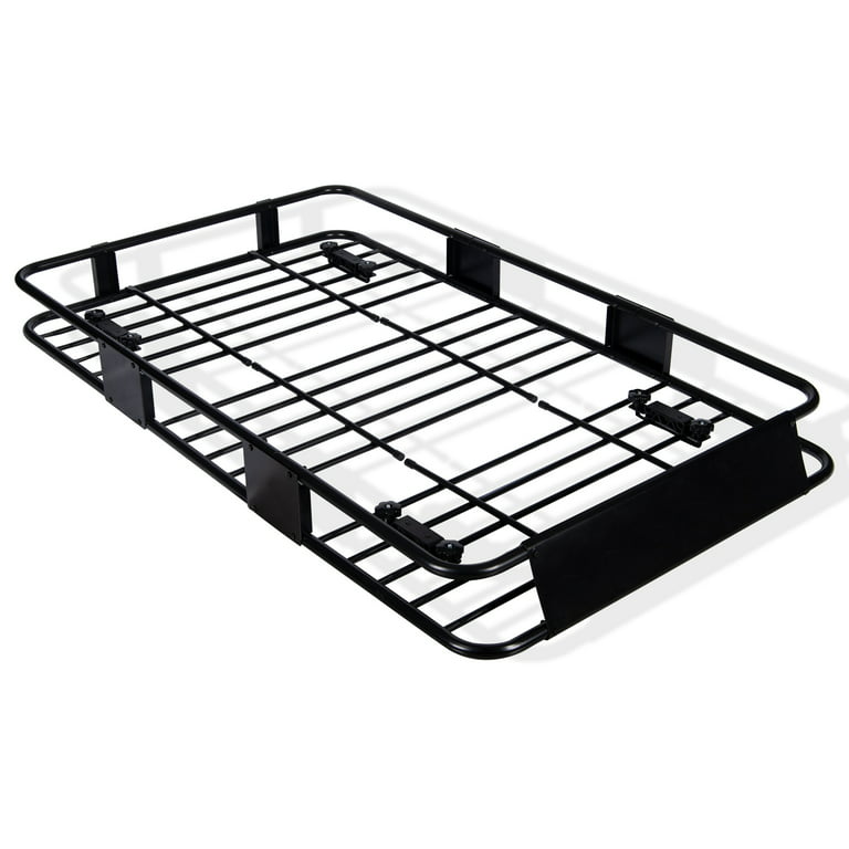 64 Universal Roof Rack Cargo Carrier Extension Car Top Luggage Basket  Black Holder with Net and Dust Cover 