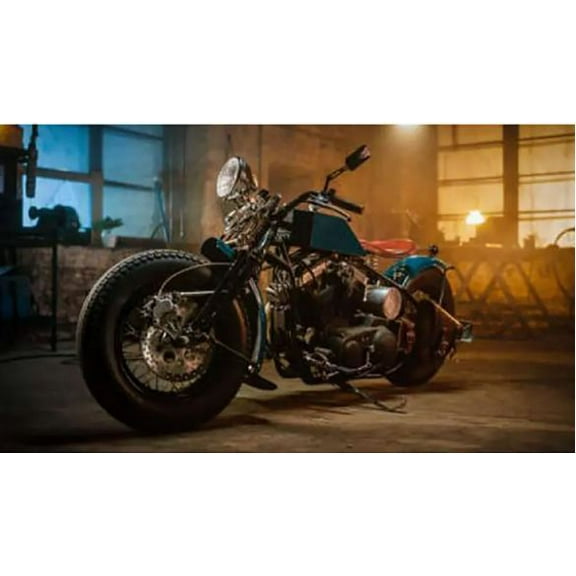 64" X 44" Panel Motorcycle 9556 Bikes Cycles Multicolor Cotton Fabric D687.91