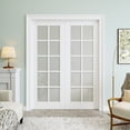 thumbnail image 1 of 64" X 80" Interior Frosted Glass Door 10 Lite Primed Pantry Door Slab Core Modern Standard Door For French Door Without Hardware, 1 of 8