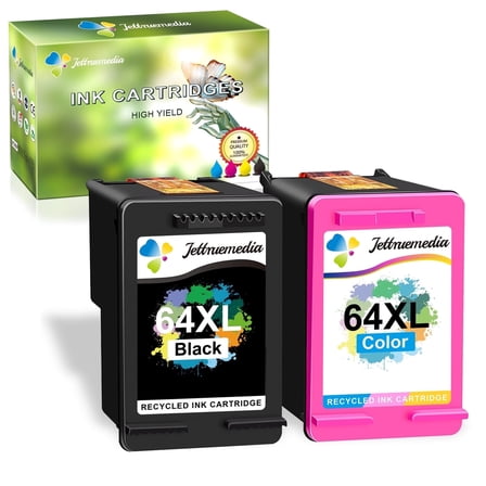 64 XL 64XL Ink Cartridge Compatible for HP Ink 64 for HP Envy Photo 7855 7155 6255 6230 6252 6258 7120 6220 7130 7132 7158 7164 7820 7830 7858 7864 7800 Printer (Black, Tri-Color)