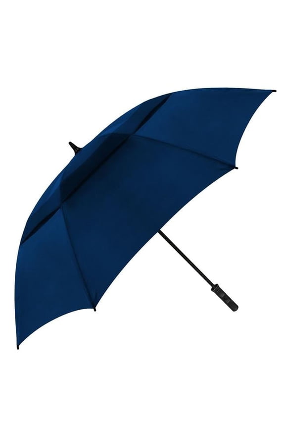 64 in. Vented Tornado Tamer Umbrella, Navy Blue