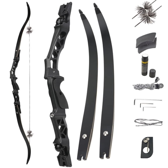 64 inch 30-60 lbs Outdoor Shooting Alloy Material Jungle Coating Hunting and Archery Adult Bow (black 50lbs)