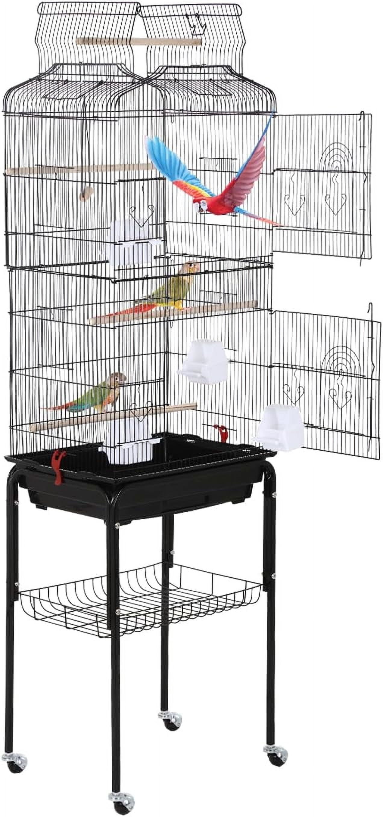 64 inch Open Top Wrought Iron Bird Cage Extra Large Bird Cages w ...