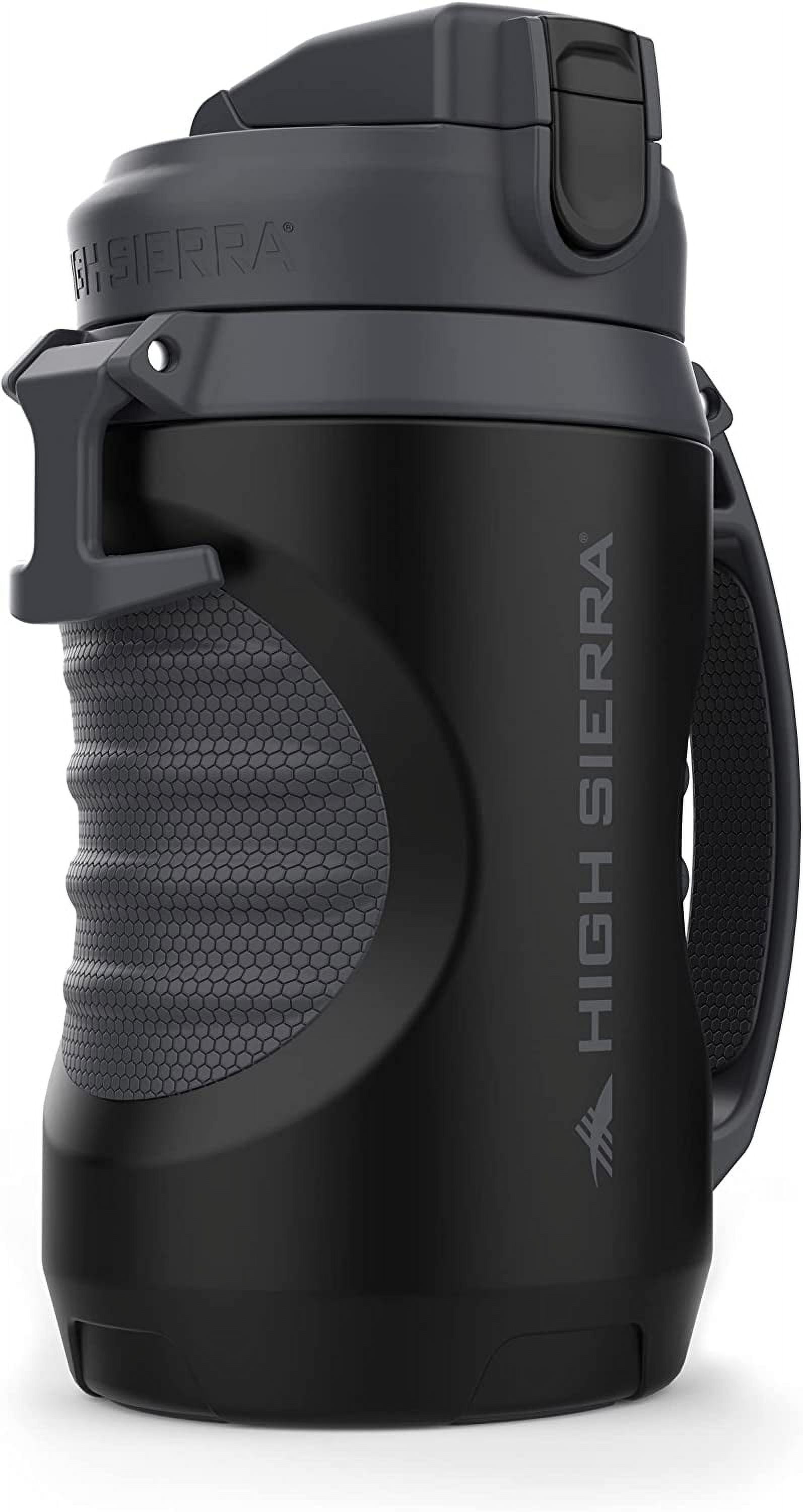 High Sierra 64 ounce Insulated Water Bottle – 64oz Water Jug, Double Wall Insulation, Leakproof Flip-Top Lid, Silicone Spout, BPA-Free Half Gallon Bottle for Gym, Hiking, Outdoors with Fence Anchor