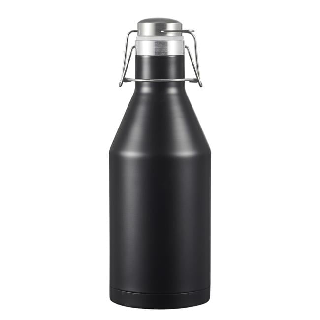 64 oz Alpine Double Wall Beer Growle Vacuum Bottle, Black Matte