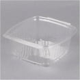 thumbnail image 1 of 64 oz Apet Plastic Hinged Deli Container, Clear - Case of 200, 1 of 1