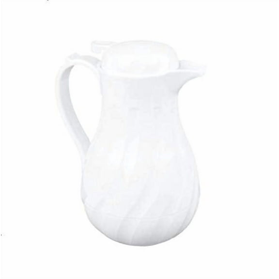 AME D'ESSENCE Swirl Eco-Plastic White 64 oz Double Wall Insulated Thermal Carafe