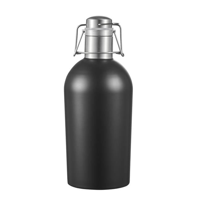 64 oz Cassis Double Wall Insulated Beer Growler Vacuum Bottle, Black ...