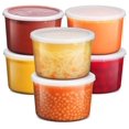 64 oz Food Storage Containers with Lids Pack of 6, Half Gallon Round