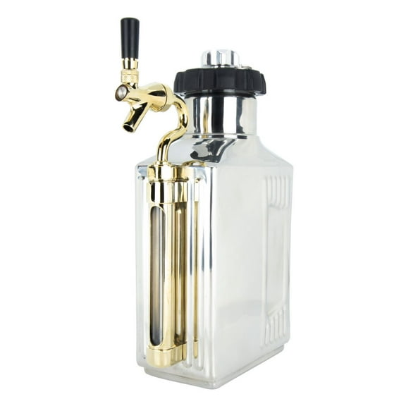 64 oz Mirror Polish Pressurized Growler with Cap and Tap