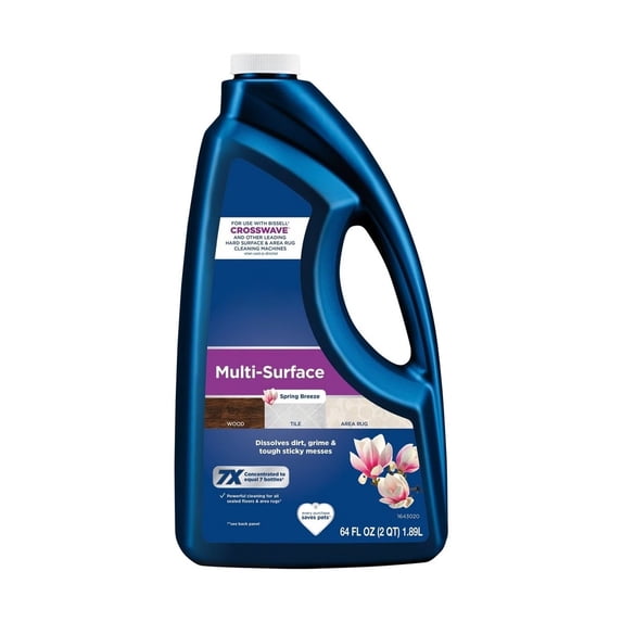 64 oz. Multi-Surface Floor Cleaning Formula for Carpet & Tile Cleaner Solution, Works with CrossWave & SpinWave Machines