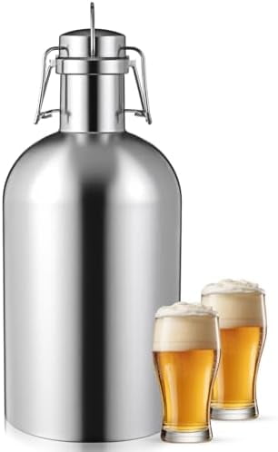 64 oz Stainless Steel Leak Proof Growler Single Walled Beer Growler 1/2