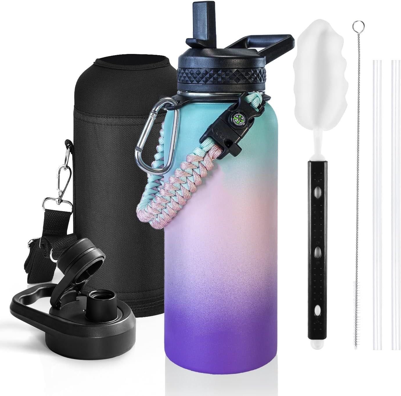 1000ml Insulated Stainless Steel Water Bottle – Double-Walled, Keeps Drinks Hot/Cold, Leak-Proof & BPA-Free (Black) - View #4