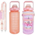 thumbnail image 1 of 64 oz Water Bottle with Straw Sleeve & Strap Motivational Half Gallon Water Jug with Handle for Gym Women Men Aesthetic Water Bottle with Strap Black Mushroom, 1 of 6