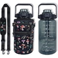 thumbnail image 1 of 64 oz Water Bottle with Straw & Sleeve motivational BPA-free Half Gallon Water Bottle Holder with Strap Aesthetic Water Jugs for Drinking with Handle for Gym Women Men Mushroom, 1 of 6