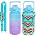 thumbnail image 1 of 64 oz Water Bottle with Straw Sleeve & Strap Motivational Half Gallon Water Jug with Handle for Gym Women Men Aesthetic Water Bottle with Strap Bird, 1 of 6