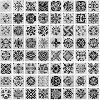 Mocoosy 24 Pack 5 inch Mandala Stencils - Mandala Dot Painting Stencil Template for Painting on Wood Reusable Plastic Drawing Stencil for Rock Stones