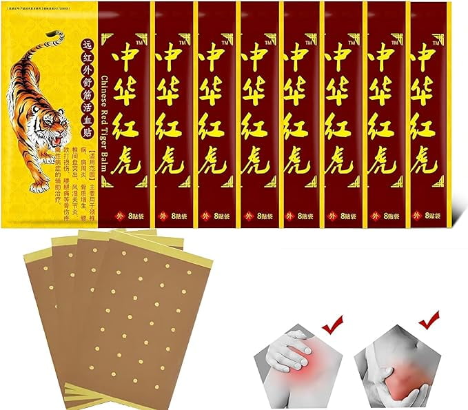 64 pcs Tiger Balm Ultra Strength,Tiger Balm Patches,Chinese Red Tiger