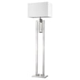 thumbnail image 1 of 64 x 19 x 10 in. Precision 1-Light Brushed Nickel Floor Lamp with Ivory Shantung Shade, 1 of 1