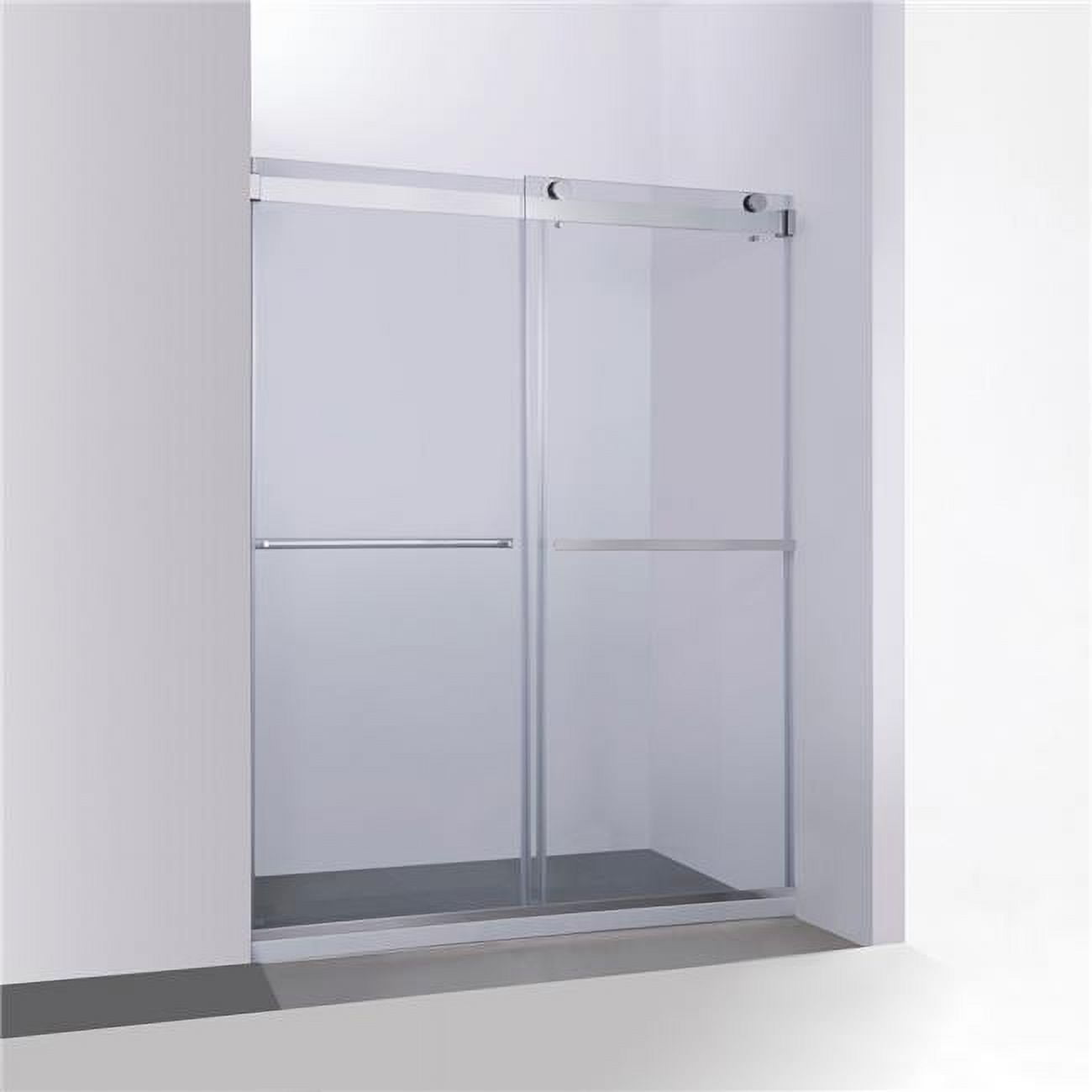 64 x 76 in. Polished Chrome Clear Glass Sliding Shower Door
