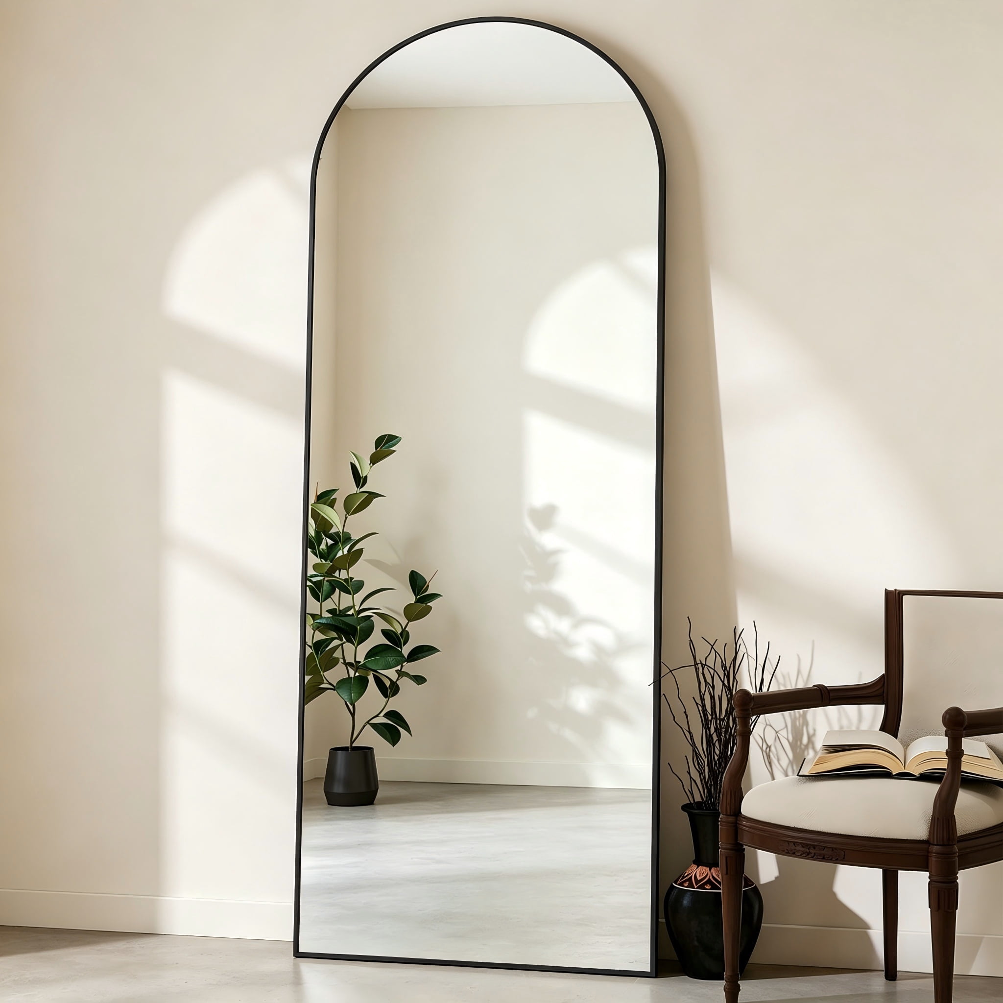 64"x21" Arched Mirror Full Length, Standing Floor Mirror, Wall Mounted ...