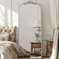 thumbnail image 1 of Antok 64"x21" Vintage Arched Full-Length Mirror with Carved Metal Frame, Baroque-Style Floor Mirror for Living Room, Bedroom, Entryway or Hallway Decor, Sliver, 1 of 7