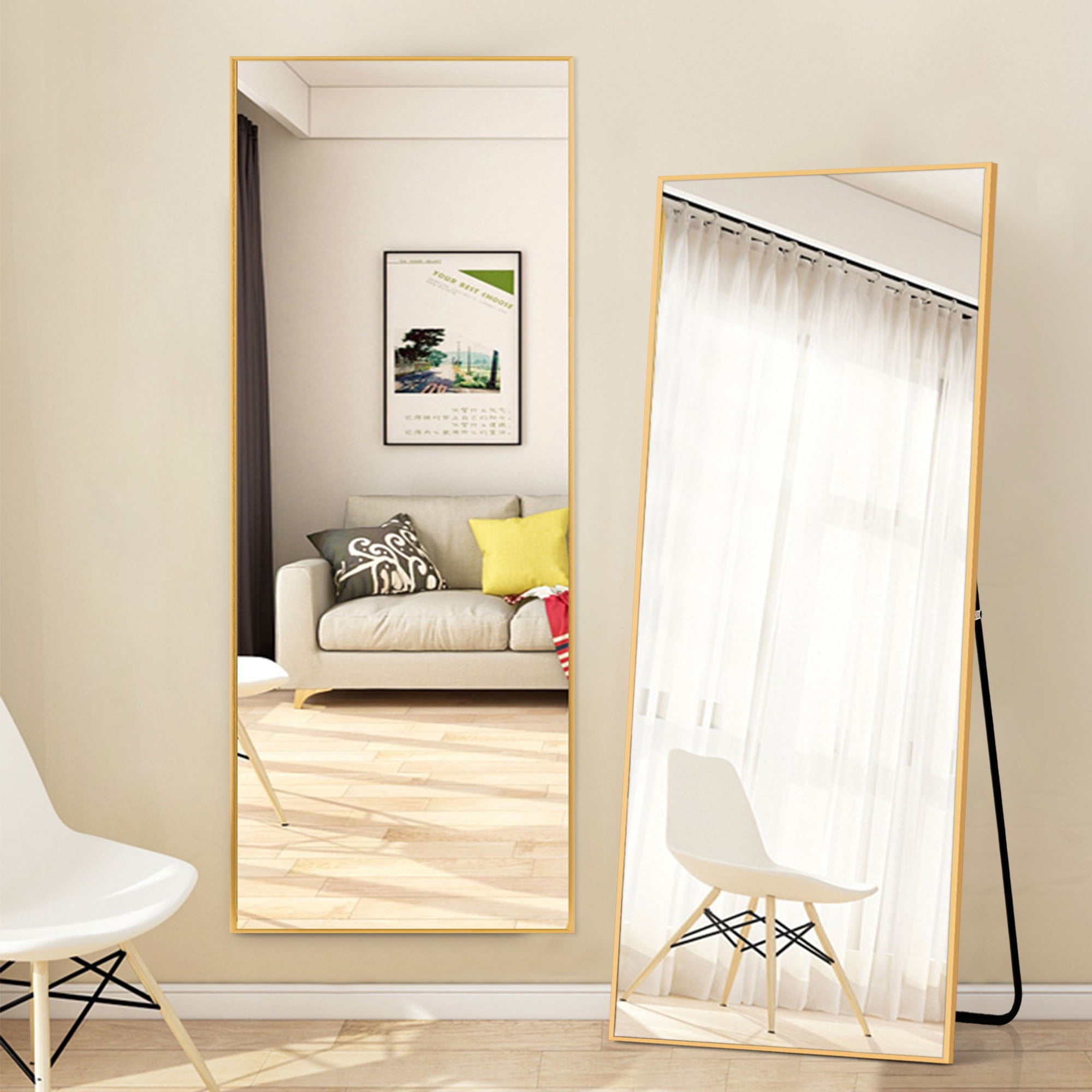 64"x22" Full Length Mirror Floor Mirror,Gold